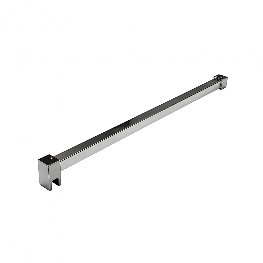 Haltestange, eckig, Glas/Wand, starr, Länge 1500 mm (kürzbar), 19x19 mm, für 8-10 mm Glas - LM glanzverchromt