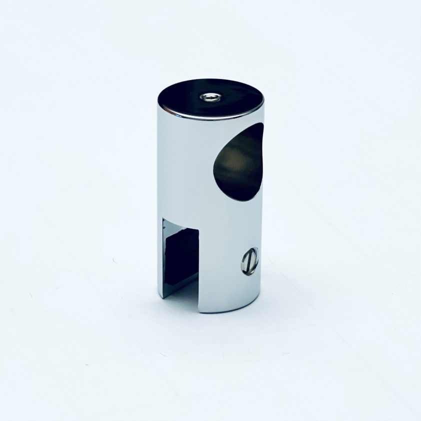 Glasanschluss, rund, starr, für 8-10 mm Glas - LM glanzverchromt