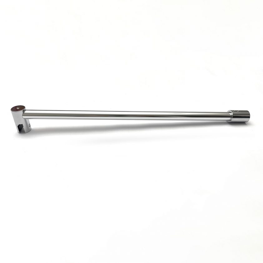 Haltestange, rund, Glas/Wand, starr, Länge 1000 mm (kürzbar), Durchmesser 20 mm, für 8-10 mm Glas - LM glanzverchromt