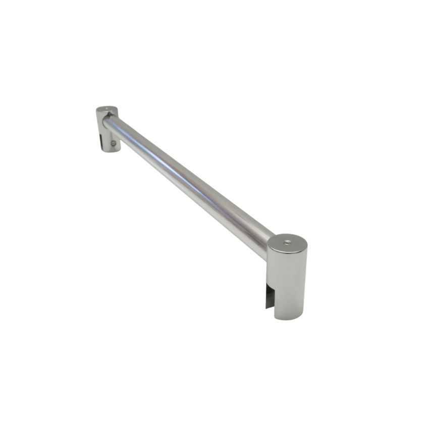 Haltestange, rund, Glas/Glas, starr, Länge 1500 mm (kürzbar), Durchmesser 20 mm, für 8-10 mm Glas - LM glanzverchromt