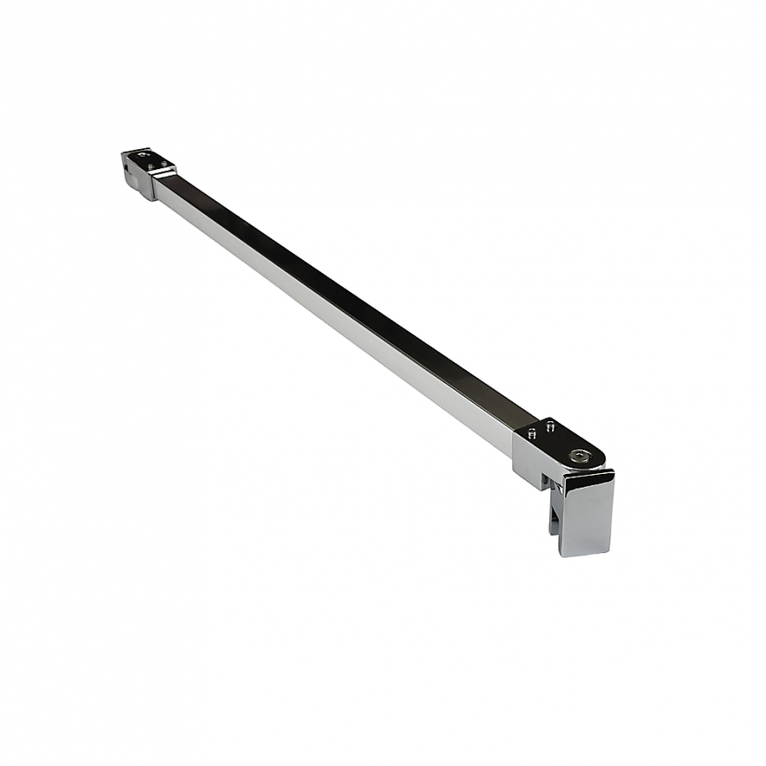 Haltestange, eckig, Glas/Wand, einstellbar, Länge 1500 mm (kürzbar), 19x19 mm, für 8-10 mm Glas - LM glanzverchromt