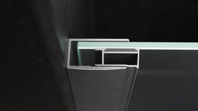 Wandanschlussprofil, U Klemmprofil eckig für 8mm, 2500mm - RAL Sonderfarbe beschichtet