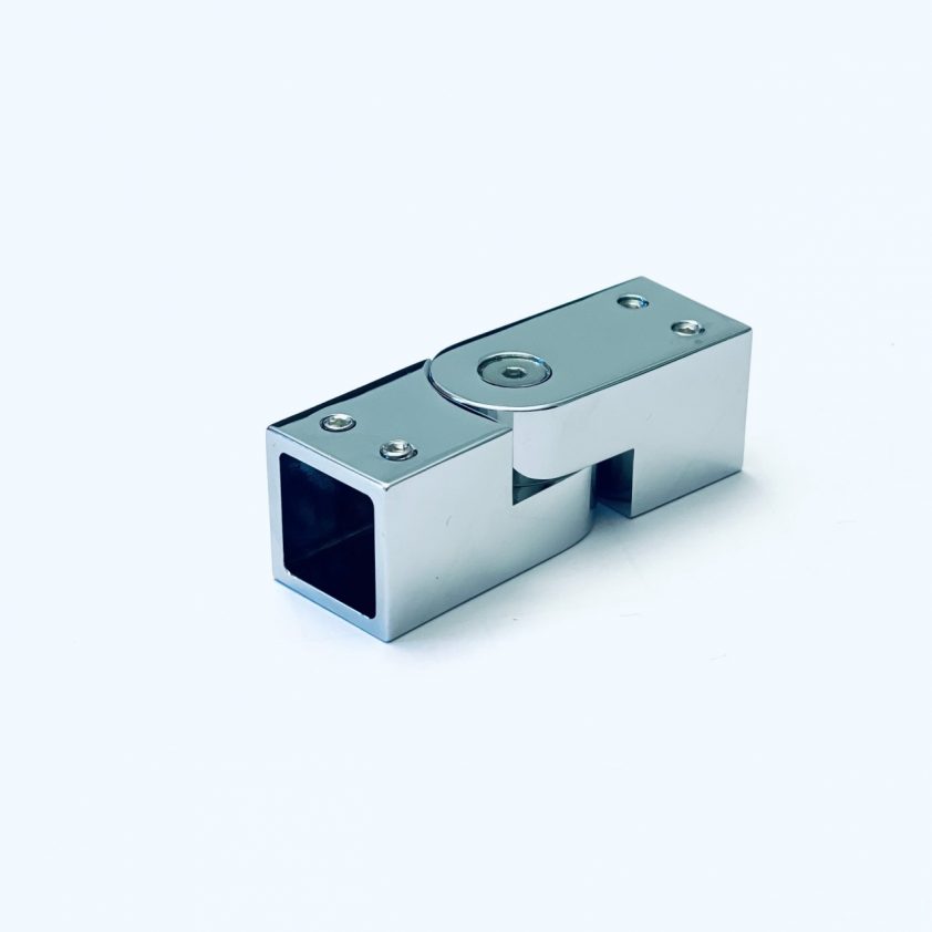 Eckverbinder, eckig, einstellbar 90-180 Grad - LM glanzverchromt