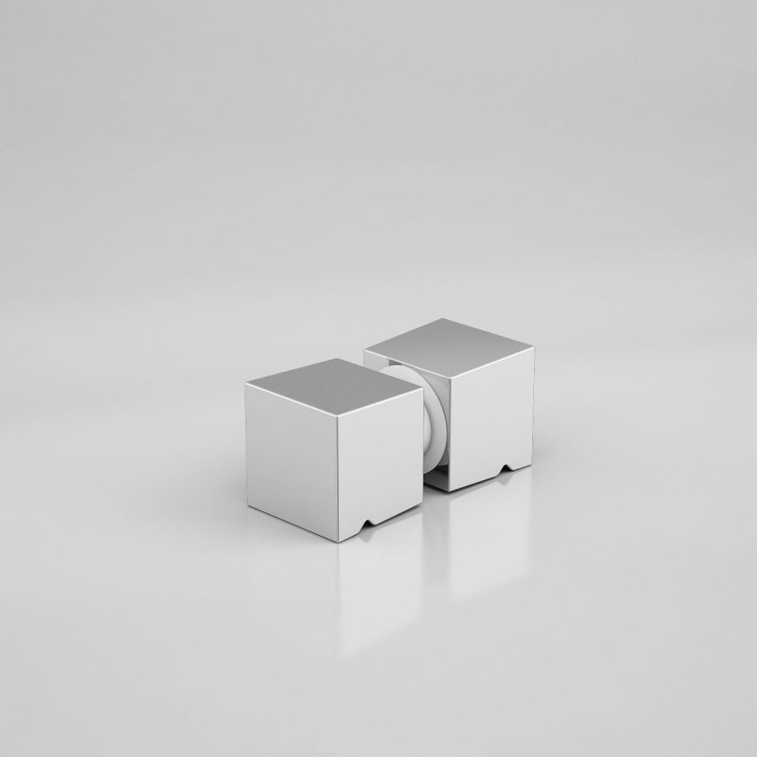 Türknopf, Trapez, beidseitig, für 6-10 mm Glas