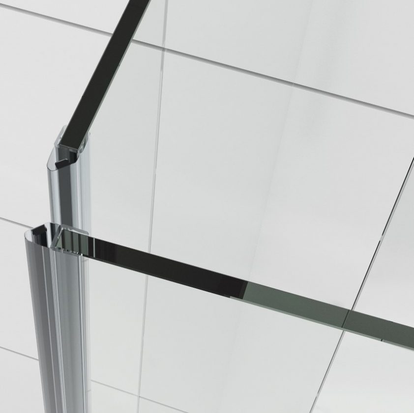 Magnetdichtung 90 Grad, Acryl transparent, für 6 – 8 mm Glas, Lieferung paarweise, 2000 mm lang 74.052